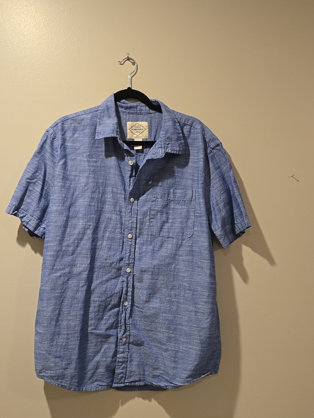 St. John's Bay Light Blue Short Sleeve Button-Down Shirt